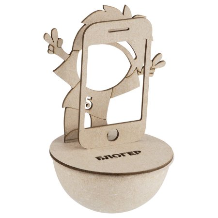 Набор для росписи ТРИ СОВЫ "Фоторамка-Неваляшка. Блогер" с красками и кистью RE-НР_54908