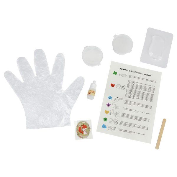 Набор для мыловарения ТРИ СОВЫ "Нежность" 1 мыло с картинкой, картонная коробка RE-705