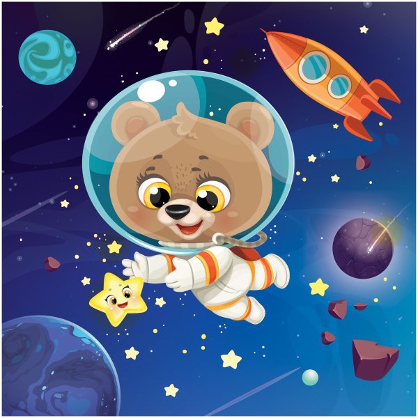 Пазл ТРИ СОВЫ 16 maxi "Мишка в космосе" RE-ПК16М_54503