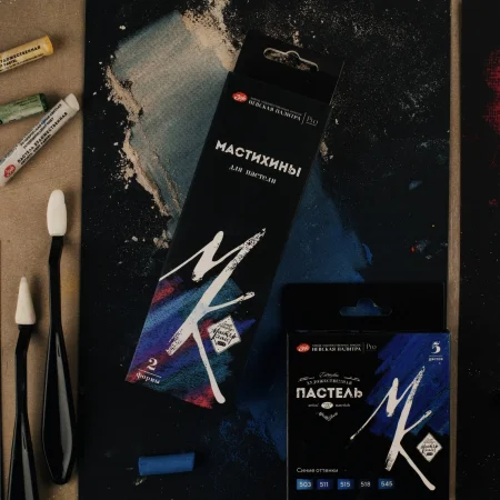 Набор мастихинов для пастели МАСТЕР-КЛАСС 2 формы (овал и треугольник), 20 сменных губок NP-2501422245