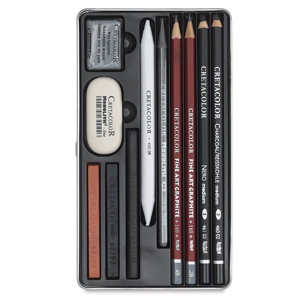 Набор для эскизов CRETACOLOR Teachers' Choice 11 предметов, мет.пенал CR40033