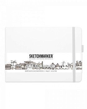 Блокнот для зарисовок SKETCHMARKER 140 г/м2 21 x 14.8 см 80 л, твердая обложка, Белый пейзаж MP2314104SM