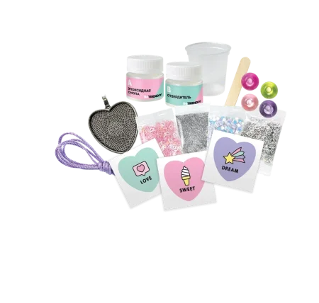 Набор по созданию украшения из эпоксидной смолы Be TrenDIY Кулон-сердечко AS-В001Y