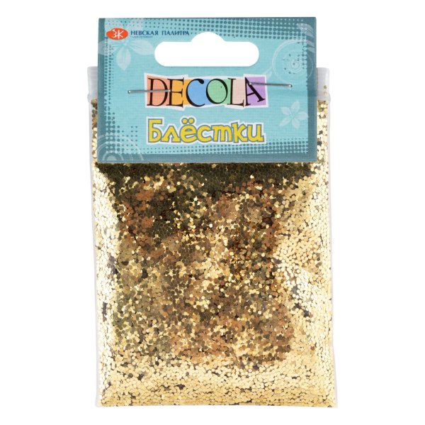 Блестки декоративные DECOLA размер 1 мм, 20 г, золото майя NP-W041-203-1