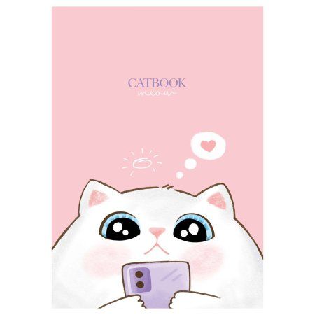 Тетрадь 80л. A5 клетка на гребне MESHU "Cat Book" двойная обложка, матовая ламинация, выб.лак RE-MS_53955