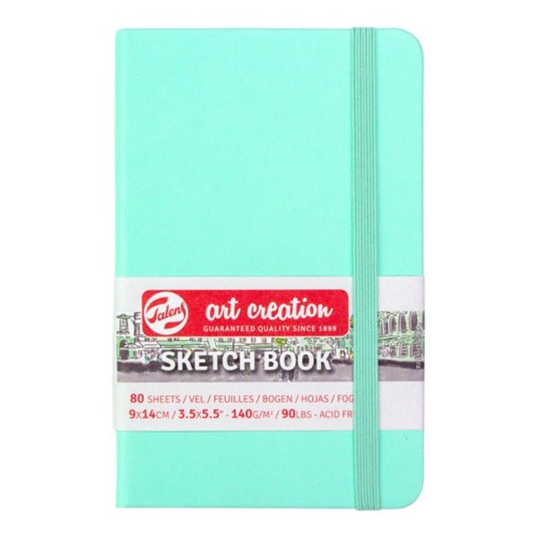 Блокнот для зарисовок ART CREATION 140 г/м2 9 x 14 см 80 л, твердая обложка, мятная MP9314031M