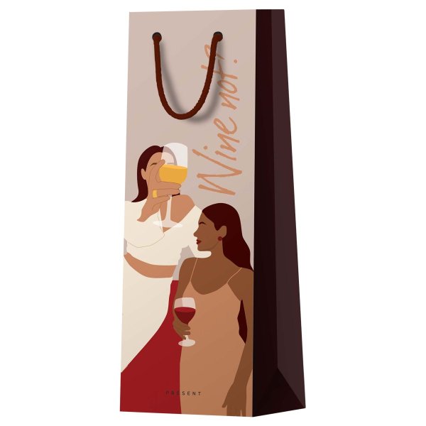 Пакет подарочный 12*36*8,5см MESHU "Party", глянцевая ламинация, под бутылку RE-MS_52059