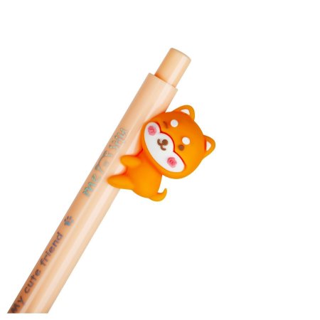 Ручка шариковая автоматическая MESHU "Cute dog" синяя, 0.7 мм, корпус ассорти, с топпером RE-MS_52368