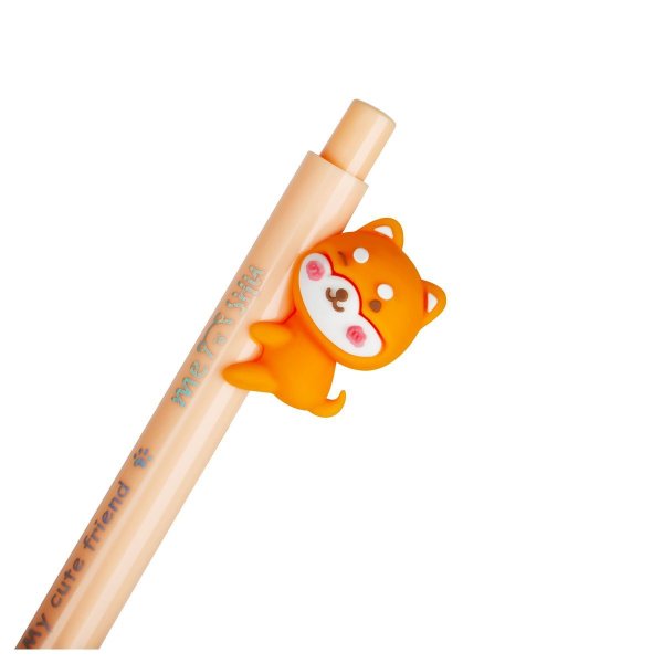 Ручка шариковая автоматическая MESHU "Cute dog" синяя, 0.7 мм, корпус ассорти, с топпером RE-MS_52368