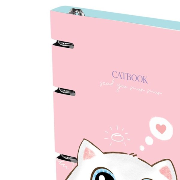 Тетрадь на кольцах 100л. A5 MESHU "Cat book" картон, матовая ламинация, выб. УФ-лак RE-MS_50666