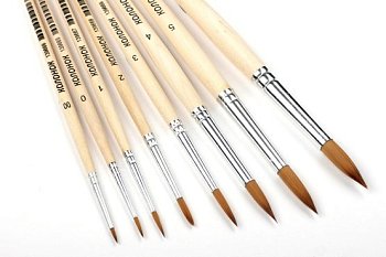 Кисть колонок (имитация) круглая 1 шт короткая ручка №00 NP-139666