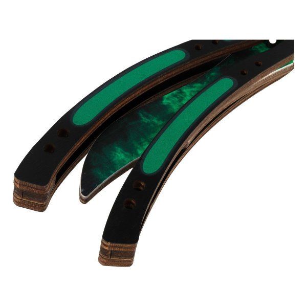 Нож деревянный ТРИ СОВЫ Бабочка "Волны Изумруд" пакет с европодвесом RE-НД2БК001