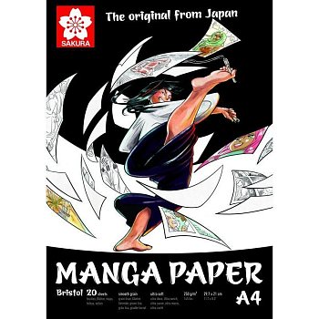 Блокнот для рисования SAKURA Manga 250 г/м2 21 x 29.7 см 20 л, гладкое зерно MP99MANPADA4