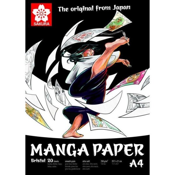 Блокнот для рисования SAKURA Manga 250 г/м2 21 x 29.7 см 20 л, гладкое зерно MP99MANPADA4