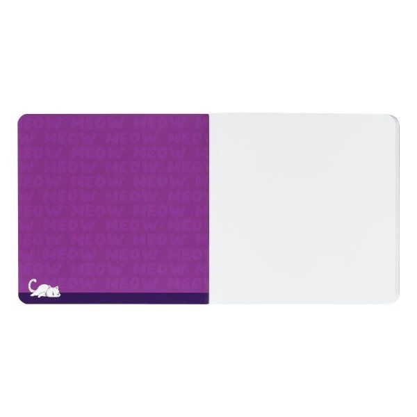 Записная книжка 170 x 170 мм 40л. MESHU "Meow" 80 г/м2 на скрепке, soft-touch, тиснение фольгой, без линовки RE-MS_53366