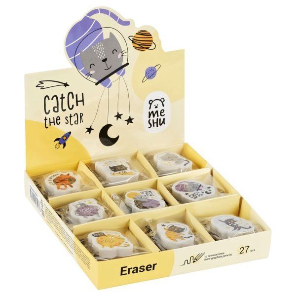 Ластик MESHU "Space Cat" фигурный 40 x 30 x 13 мм, термопластичная резина RE-MS_45592