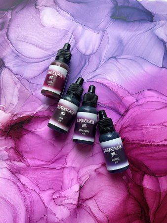 Набор для рисования спиртовыми (алкогольными) чернилами Kamenskaya Ink №12, 4 x 15 мл K-00-00000581