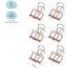 Зажимы для бумаг 19 мм MESHU "Rose Gold" 6 шт, пакет с европодвесом RE-MS_41595