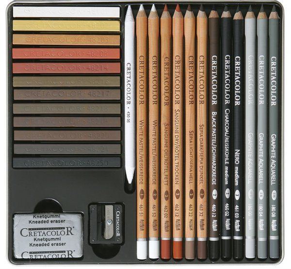 Набор для эскизов CRETACOLOR Creativo 27 предметов, мет.пенал CR40031