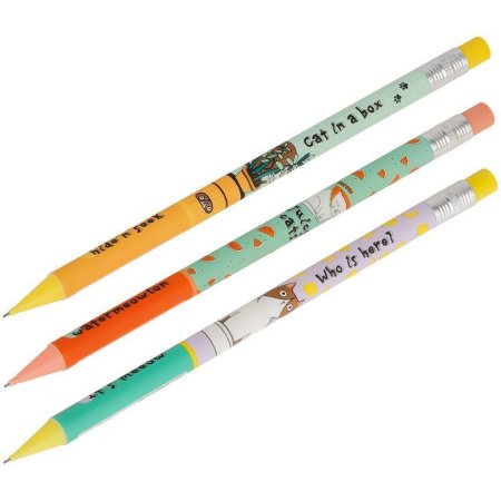 Карандаш механический MESHU "Jucy cats" 0.7 мм, печать на корпусе, с ластиком, ассорти RE-MS_47382