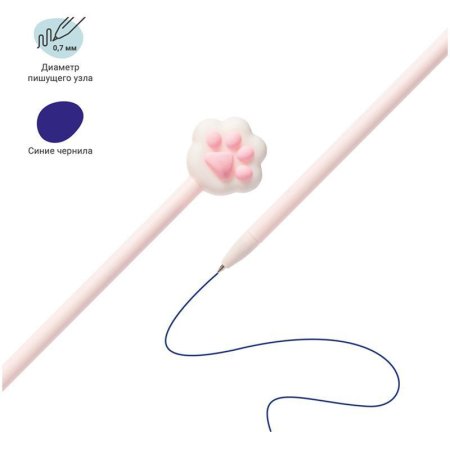 Ручка шариковая MESHU "Cute Paws" синяя, 0.7 мм, корпус ассорти RE-296383