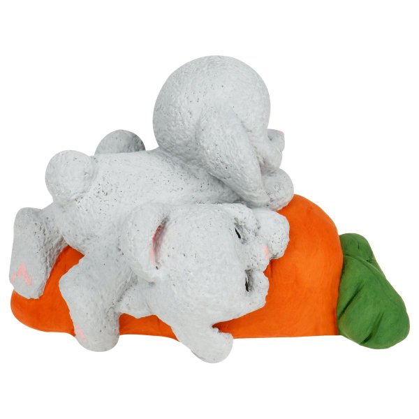 Набор для росписи из гипса ТРИ СОВЫ "Зайки на морковке" 6.5 x 9.5 см, краски, кисть RE-НР_47811