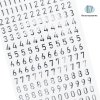 Наклейки ПВХ MESHU "Silver numbers" 10 x 21 см фольга, 170 наклеек RE-MS_43587