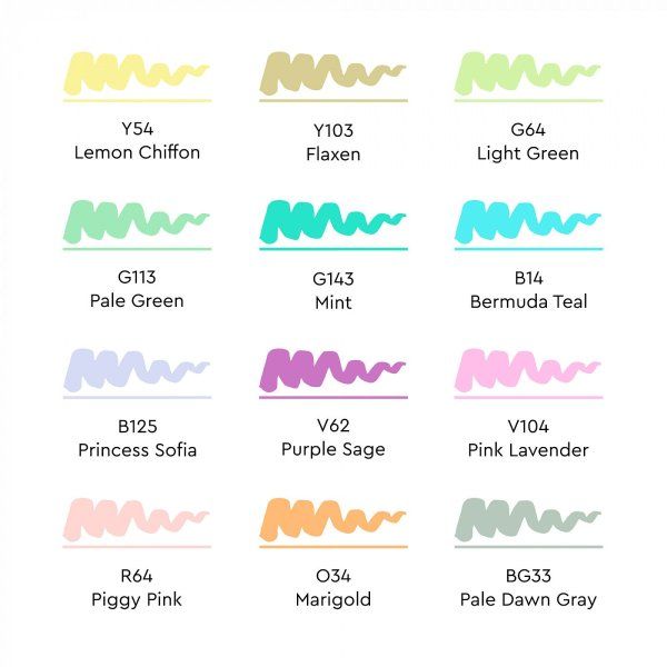 Набор маркеров SKETCHMARKER Brush Pastel 12 шт MPSMB-12PAST