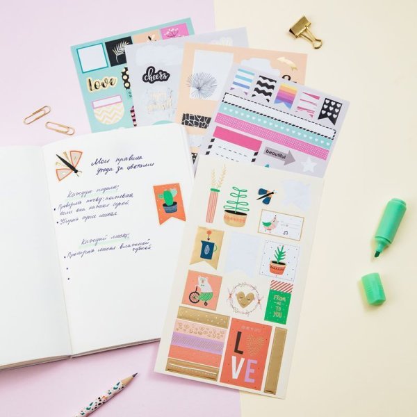 Набор бумажных наклеек MESHU "Golden shine" 5 шт RE-MS_43768