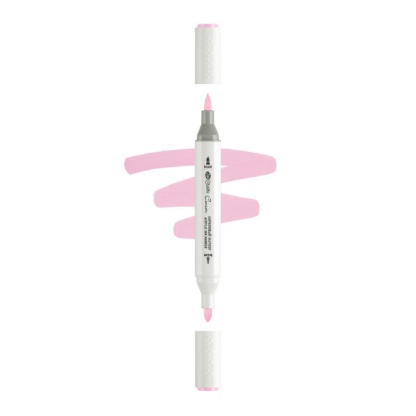 Маркер акриловый двусторонний СОНЕТ перо кисть/пуля 1 шт R504 розовый светлый NP-273-R504