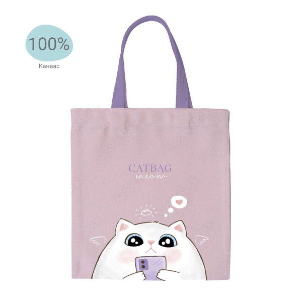Сумка-шоппер MESHU "Catbag" 33 x 40 см, канвас RE-MS_50139