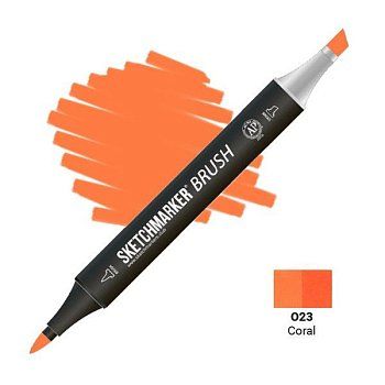 Маркер SKETCHMARKER Brush двухсторонний на спирт.основе O23 Коралловый MPSMB-O23