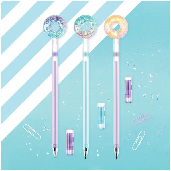 Ручка шариковая MESHU "Donats" синяя, 0.7 мм, перламутр, софтач, ассорти RE-296410