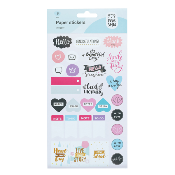 Набор бумажных наклеек MESHU "Hygge" 5 шт RE-MS_43764