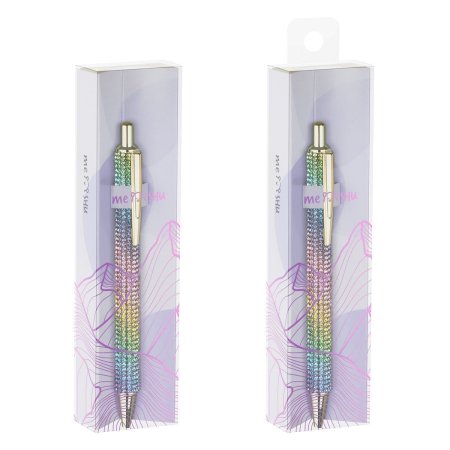 Ручка шариковая автоматическая MESHU "Pink diamond" синяя, 1.0 мм RE-MS_89829