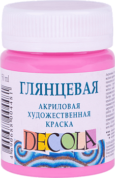 Краска акриловая DECOLA глянцевая, банка 50 мл, 322 Розовая NP-2928322