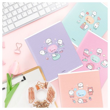 Тетрадь 48л. A5 клетка MESHU "Happy time" матовая ламинация, выборочный УФ-лак RE-MS_43126