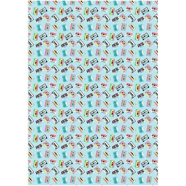 Упаковочная бумага глянцевая MESHU "Кассеты" 1л. 70 x 100 см 80 г/м2 RE-MS_53467