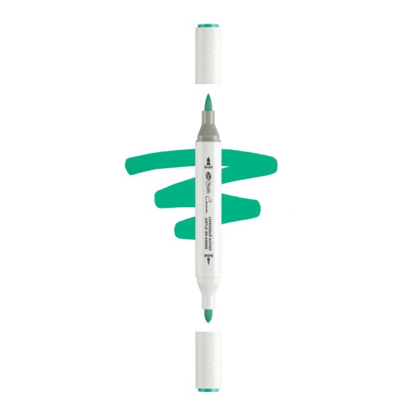 Маркер акриловый двусторонний СОНЕТ перо кисть/пуля 1 шт B815 бирюзовый NP-273-B815