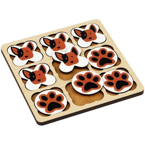 Головоломка ТРИ СОВЫ "Крестики-нолики. Песики" дерево, 10 фигур RE-ГЛ00011