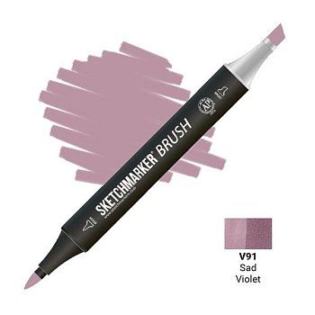 Маркер SKETCHMARKER Brush двухсторонний на спирт.основе V91 Тусклый фиолетовый MPSMB-V91