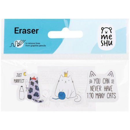 Набор ластиков MESHU "Right Cat" 3 шт, фигурный, термопластичная резина, 40 x 30 x 13 мм RE-MS_41772