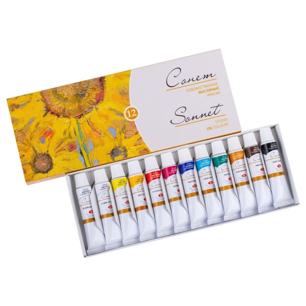 Набор масляных красок СОНЕТ 12 шт х 10 мл, картон NP-2641099