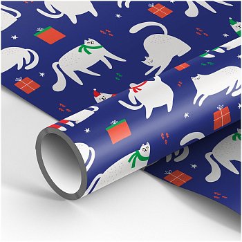 Упаковочная бумага глянцевая MESHU "Пушистый праздник" 1л. 70 x 100 см 80 г/м2 RE-MS_53477