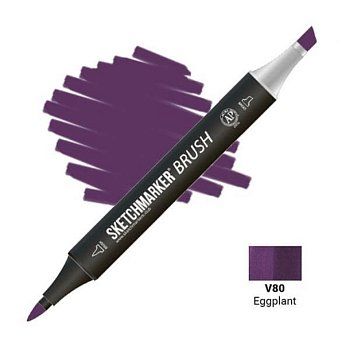 Маркер SKETCHMARKER Brush двухсторонний на спирт.основе V80 Баклажан MPSMB-V80