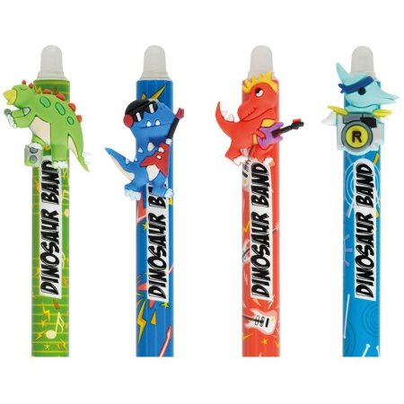 Ручка гелевая стираемая автоматическая MESHU "Dino" синяя, 0.5 мм, корпус ассорти RE-MS_61031