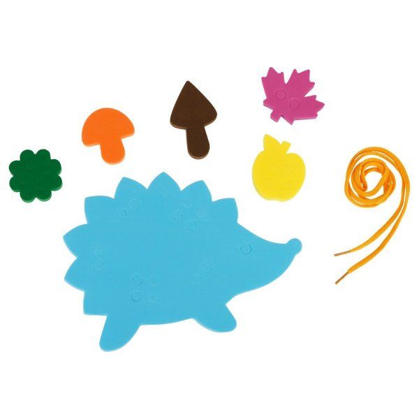 Развивающая игрушка ТРИ СОВЫ Шнуровка "Ежик" EVA, 6 элементов, шнурок RE-ШН002