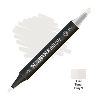 Маркер SKETCHMARKER Brush двухсторонний на спирт.основе TG9 Тонированный серый 9 MPSMB-TG9