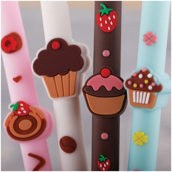 Ручка шариковая MESHU "Sweets" синяя, 0.7 мм, софтач, корпус ассорти RE-296399