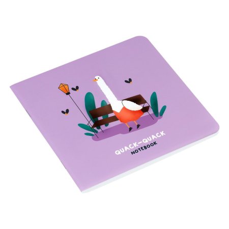 Записная книжка 170 x 170 мм 40л. MESHU "Quack-Quack" 80 г/м2 на скрепке, soft-touch, выб. УФ-лак, без линовки RE-MS_53372